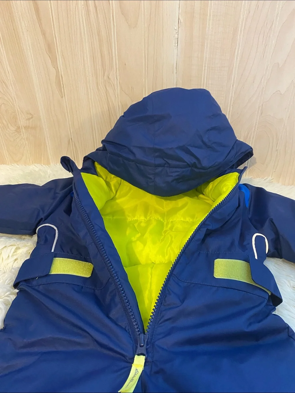 Navy & Bright Yellow Kids One-Piece Snow Suit